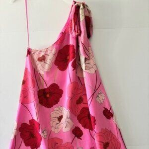 Express Pink Floral One Shoulder Dress